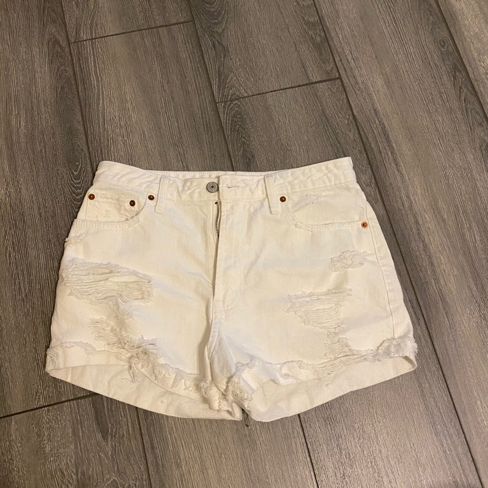 Size 4 Abercrombie White Jean Shorts